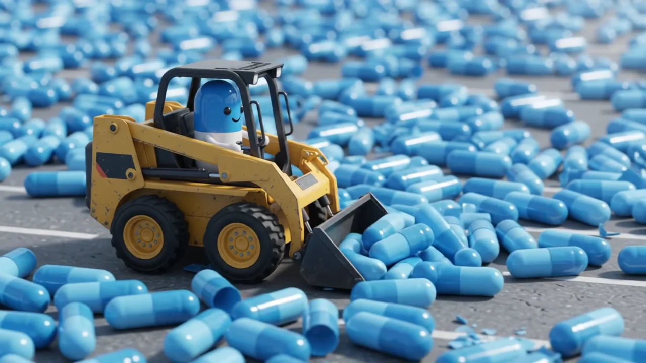 Pink, red, orange, yellow, blue, green, indigo and purple capsules come together in a 20-minute compilation